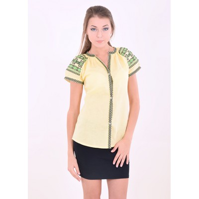 Embroidered blouse "Little Star" yellow/black/green/